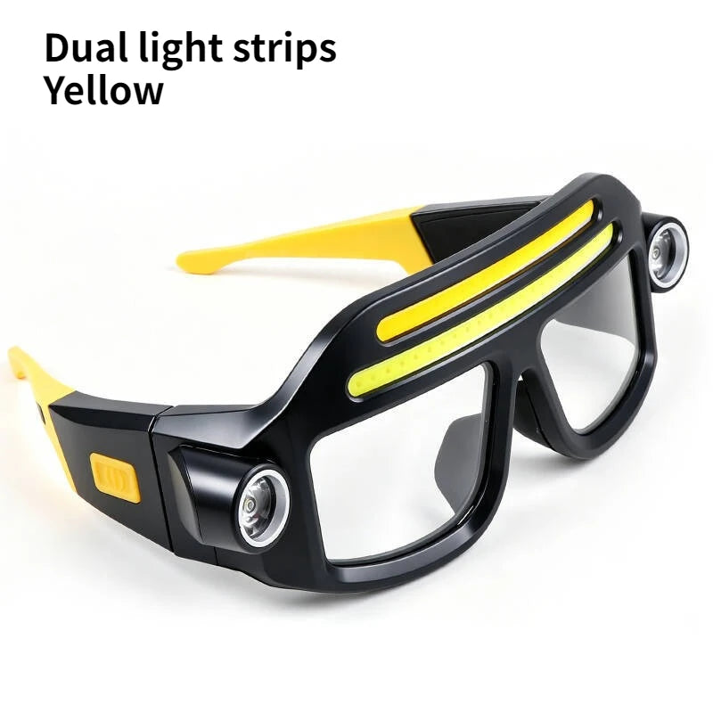 Rechargeable COB LED Glasses Headlight TYPE C Waterproof Lightweight Adjustable Angle Work Lamp for Car Maintenance Repair