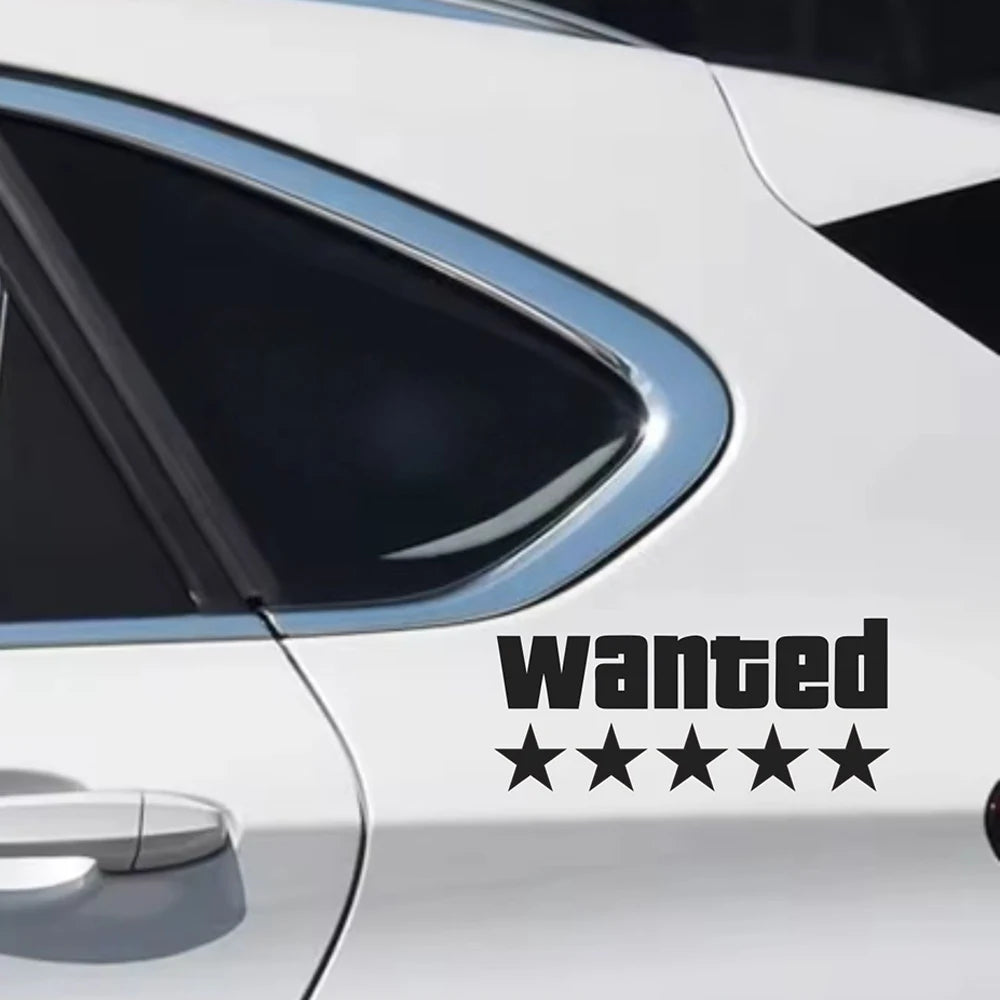 1PC Wanted Star Motorcycle Sticker Decoration DIY for Motorbike Fuel Tank Side Panel Car Electric Scooter Waterproof Vinyl Decal