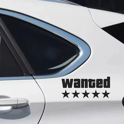 1PC Wanted Star Motorcycle Sticker Decoration DIY for Motorbike Fuel Tank Side Panel Car Electric Scooter Waterproof Vinyl Decal