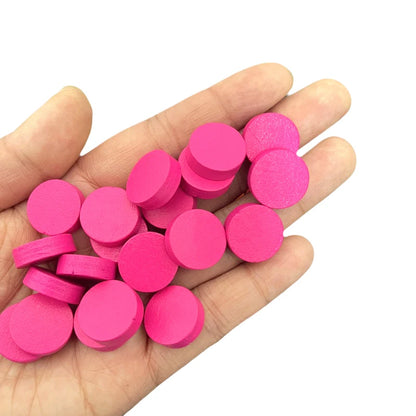 100PCS 15mm x 5mm Multi-Color Wooden Game Tokens,Pawn Discs Board Game Accessories for Educational Activities & Strategy Games