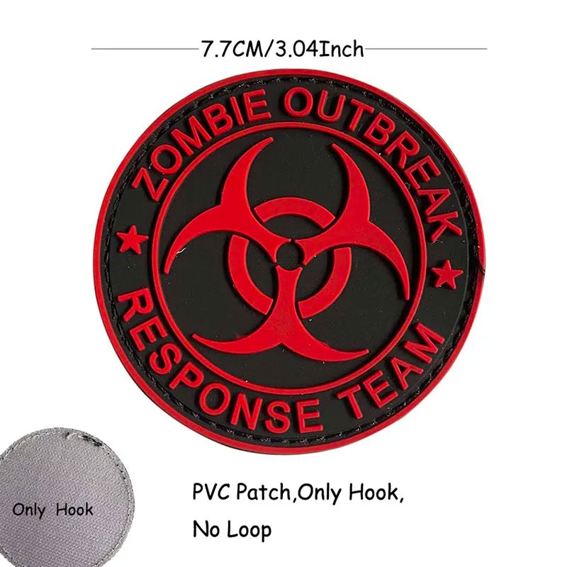 1PC,2PCS/ Umbrella Corporation PVC Rubber Morale Emblem,Biohazard Insignia Applique Embroidered patches,Tactical Backpack Badges