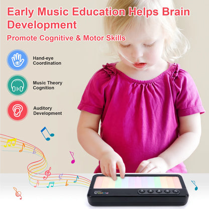 Rainbow Flashing Piano Toys with 5 Instruments 13 Melody Electronic Music Toys Portable Keyboard Toys Educational Toys for Kids