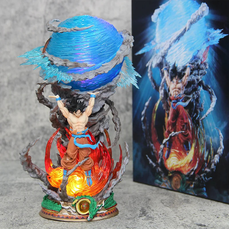 Hot Dragon Ball Son Goku Genki Dama Anime Led Lamp Collectible Statue Desk Decor Gift Men Glow In The Dark Action Figure ﻿