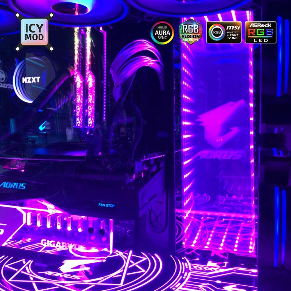 Infinity RGB Panel Infinite 3D PC Case Lighting Plate Custom Chassis Decoration GPU Backplate DIY Gamers Transperant AURA MOD