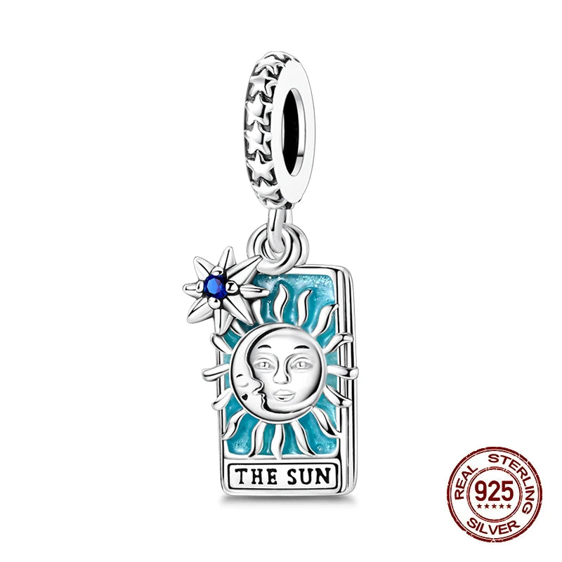 100% 925 Sterling Silver Tarot Collection Pendant DIY Hourglass Beads Fit Pandach Original Bracelet Women Jewelry Birthday Gift