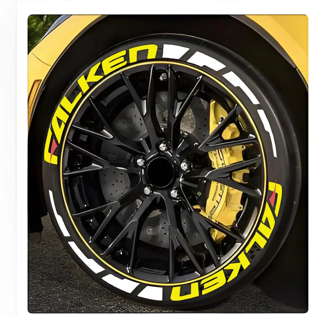 8pcs/lot Car Tire Decor Stickers Car Tuning Universal 3D Permanent PVC Joined Stickers Car Sticker for 4 Wheels Decals