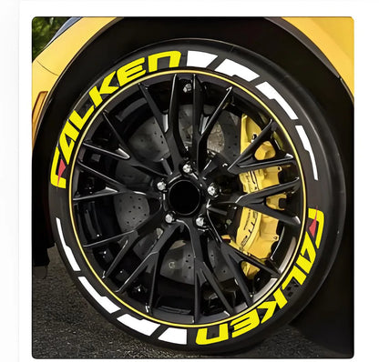 8pcs/lot Car Tire Decor Stickers Car Tuning Universal 3D Permanent PVC Joined Stickers Car Sticker for 4 Wheels Decals