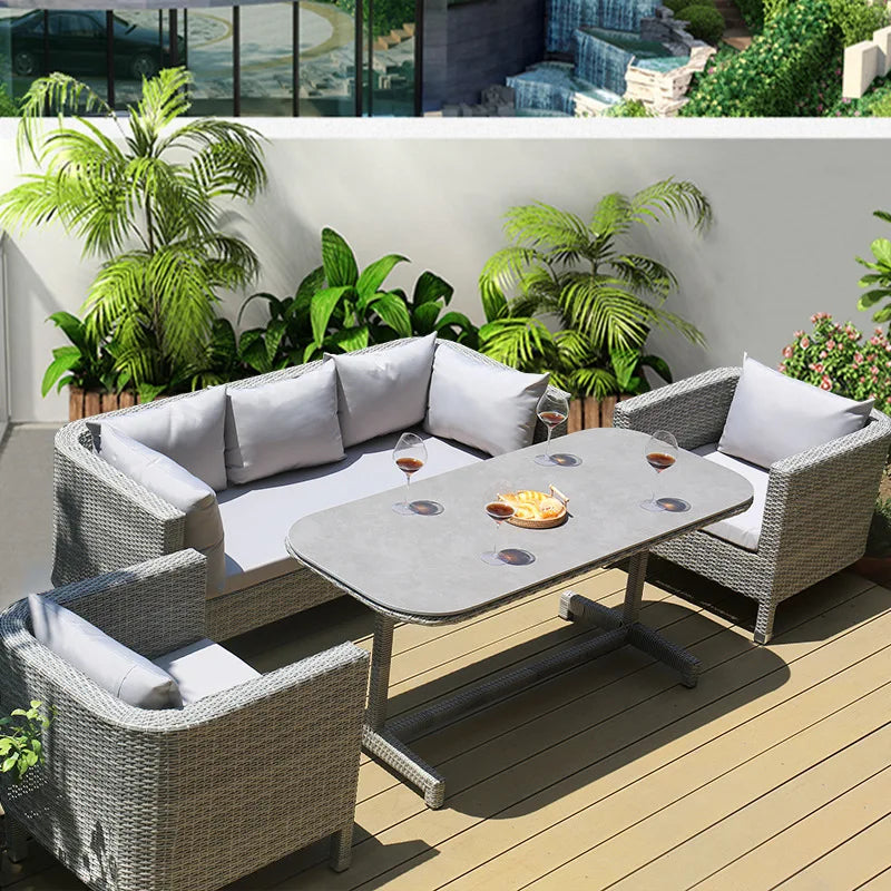 Outdoor Sofa Leisure Set, Garden Terrace Chair, Courtyard Balcony Double , -Woven Outdoor Imitation Rattan Sofa
