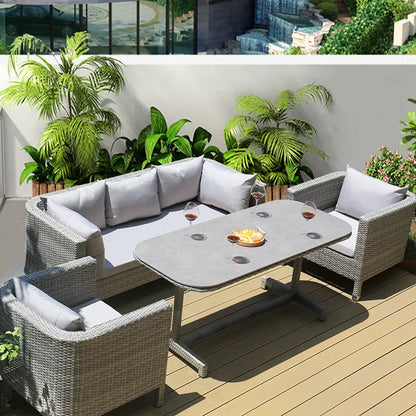 Outdoor Sofa Leisure Set, Garden Terrace Chair, Courtyard Balcony Double , -Woven Outdoor Imitation Rattan Sofa