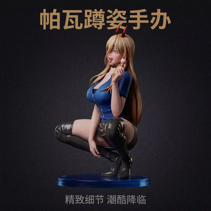 New Chainsaw Man Power Figure, Blood Fiend Statue Sexy Temptation Movable PVC Figure Anime Girl Favorite Table Model Toy Gift