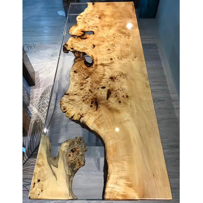 Waterfall epoxy resin wooden coffee table rosewood coffee table live edge epoxy resin coffee table