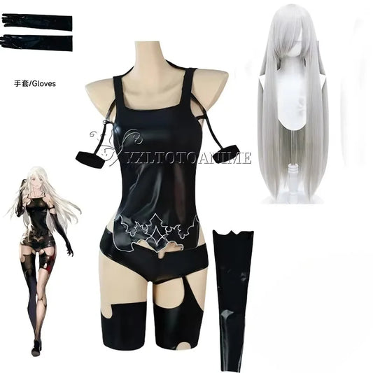 Game NieR:Automata A2 Cosplay Costume Wig Sexy Black Battle Suit For Women Handsome Halloween Party A2 Role Play Outfit