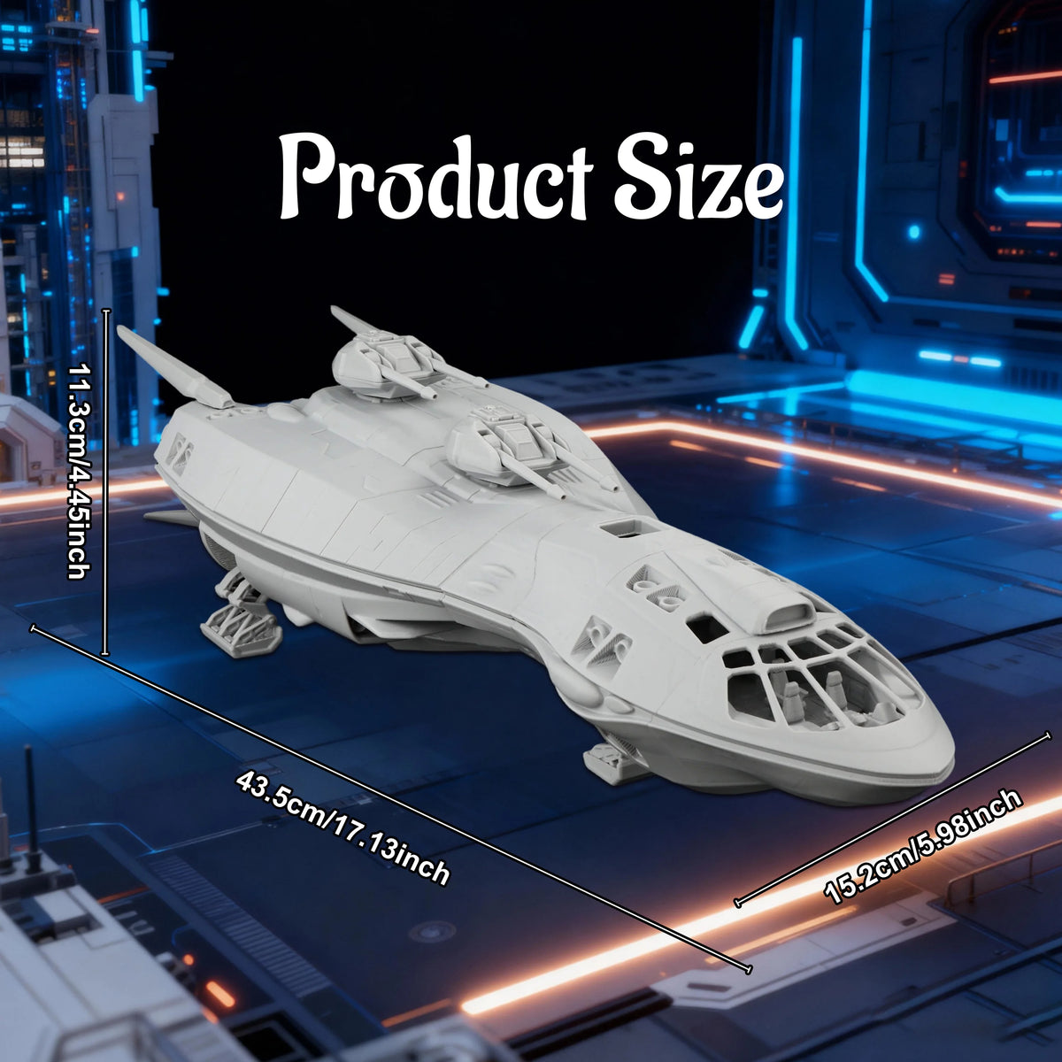Sci-Fi Scout Ship Miniature – RPG Terrain Accessory for Space Exploration & Tabletop Roleplay, Collectible Gift for Gamers