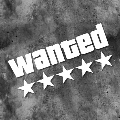 1PC Wanted Star Motorcycle Sticker Decoration DIY for Motorbike Fuel Tank Side Panel Car Electric Scooter Waterproof Vinyl Decal