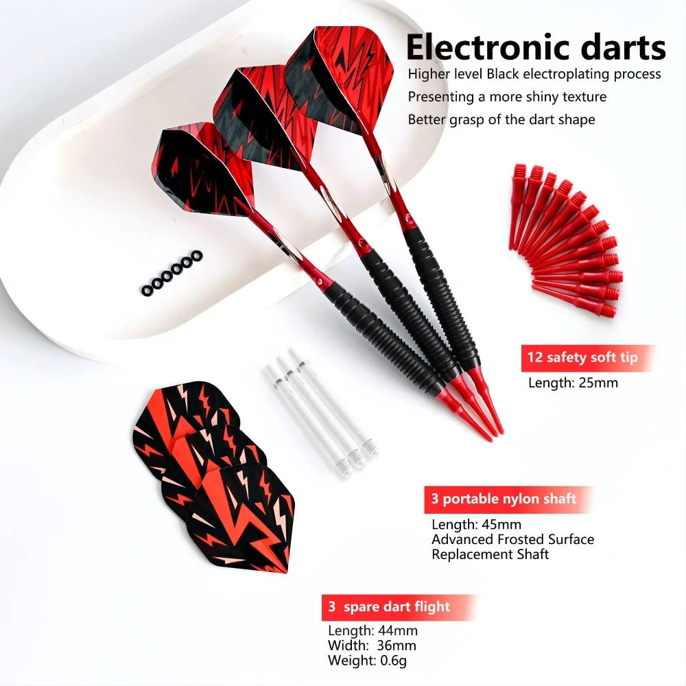 Soft Tipped Darts Professional Indoor Plastic Tip Darts Set for Electronic Dartboard Games Plastic Storage Box 3pcs