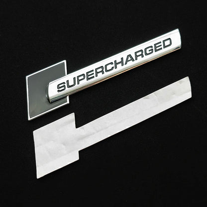 3D Metal Supercharged Logo Car Stickers Rear Trunk Fender Emblem Badge Decal For Audi A3 A4 A5 A6 A7 A8 Q3 Q5 Q7 Q8 Accessories