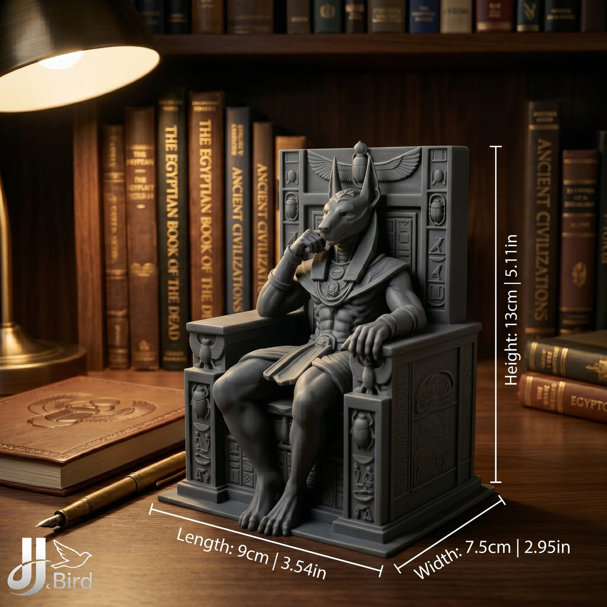 Anubis on Throne Ornament, Mythology Style, Collectible Figurine, Home Desk Decoration, Creative Sculpture