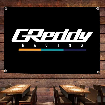 1pc Greddy Super Racing Flag Flags And Banners Four Hole Flag Polyester Outdoor Decor Room Aesthetic
