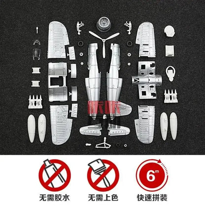 1/48 WWII Fighter Model 4D Assemble Aircraft Plastic DIY Accessories Toy Small Airplane Toy Diy Craft Kits for Adults
