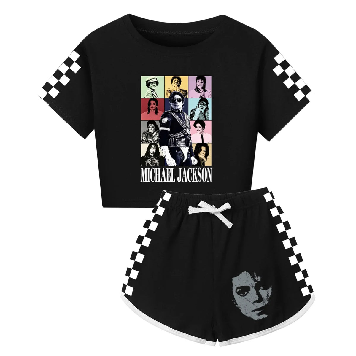 International celebrity children's short sleeved shorts and long sleeved Boy Girl Michael Jackson pajamas set