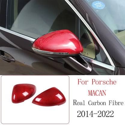 Real Carbon Fiber For Porsche Macan 2014-2020 Inner Door Central Control Gear Panel Cover Door Sill Trim Stickers Accessories