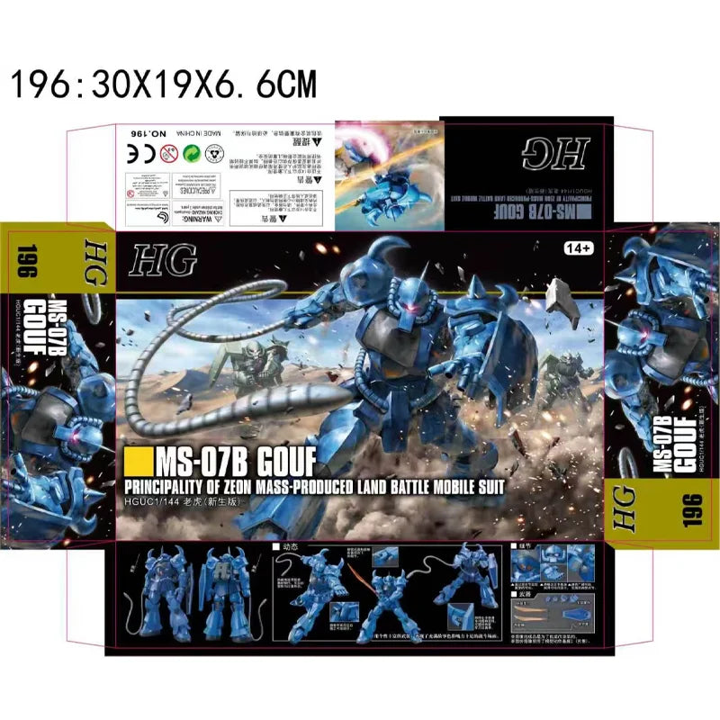 STAR Gouf MS-07B Mech Assembly Model Kit Action Figure Boy Toy Collectible Desktop Ornament Doll With Stand Water Slide Decals
