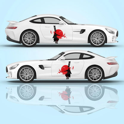 Japanese Samurai Car Stickers Vehicle Painting Taoist Vinyl Packaging Universal Size Anime Car Decoration Modified Stickers
