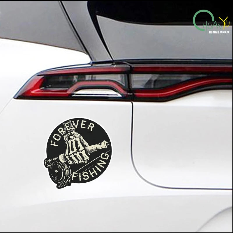 Forever Fishing Reel Sticker for Tackle Box Toolbox NEVER Tire of Fishing Decal JDM Funny Car Stickers Waterproof