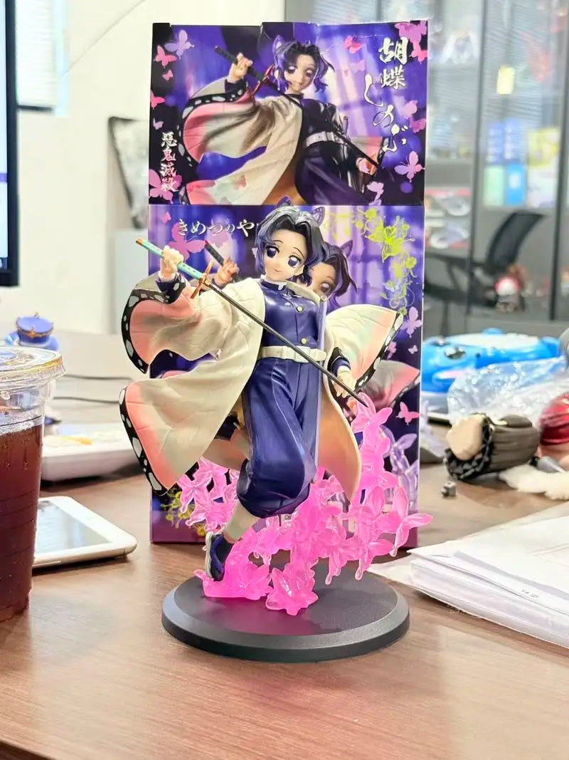 New 18cm Demon Slayer Shinobu Kochou Collectible Anime Figure Pvc Statue Desktop Decoration For Adult Collectors Fans