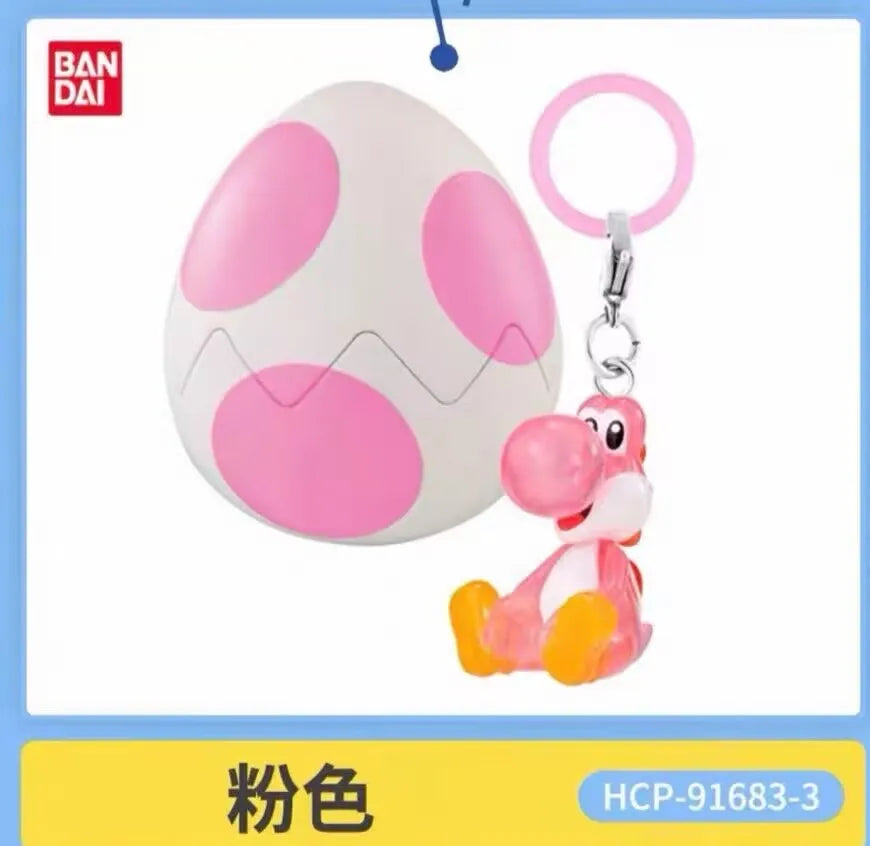 Bandai Gashapon Yoshi Super Mario Pendant Colorful Collectible Transparent Anime Figure Collection For Adult Hobby Collectors