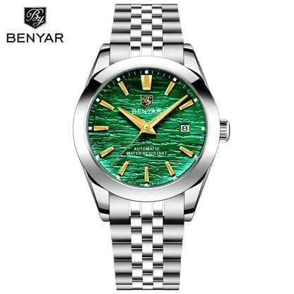 BENYAR Mens Watches Top Brand Luxury Man Mechanical Wristwatches Automatic Watch For Men Waterproof Sports Stainless Steel Clock