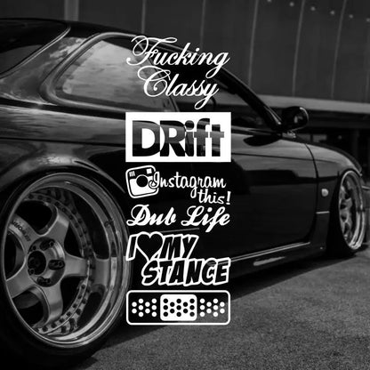 Funny JDM Car Sticker Vinyl Decal Auto Body Window Bumper Decoration Waterproof Personalized Tuning Accessories Universal