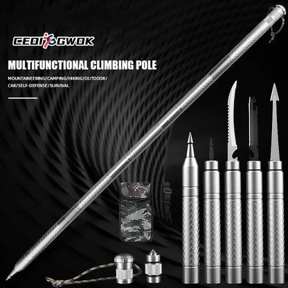 CEOI GWOK Walking Stick Set Adjustable Height Walking Cane Essential Gear Multi-functional Hiking Stick Premium Trekking Poles