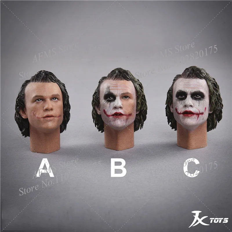 JXTOYS 1/6 Scale Collectibles Figure Clown Heath Ledger Head Sculpture Model For 12Inch Men Soldier Action Figure Body