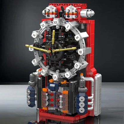MOULD KING 10187 Technical Mechanical Cyberpunk Clock Building Block with Motors Brick Set Kids Christmas Gift