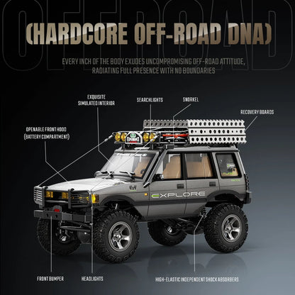 JXC LR1801 1/18  RC Car 4WD 2.4G Remote Control Car Full Proportion Dual Speed Simulation LED Climbing Off-road RC Toy As Gift
