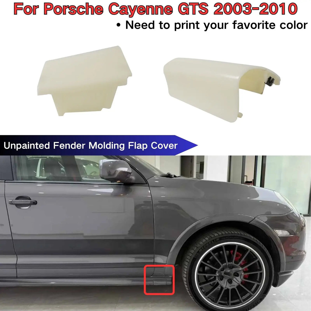 Fender Molding Flap Cover For Porsche Cayenne GTS 2003 2004 2005-2010 Unpainted 95555983700 95555983801 Car Accessories Body Kit