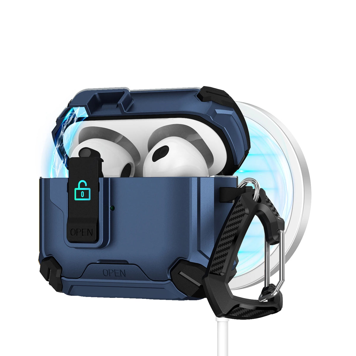 For AirPods 4 Generation Case Magnetic Automatic Lock with Phone Stand&Cleaning Kit for Airpods 4 with Active Noise Cancellation