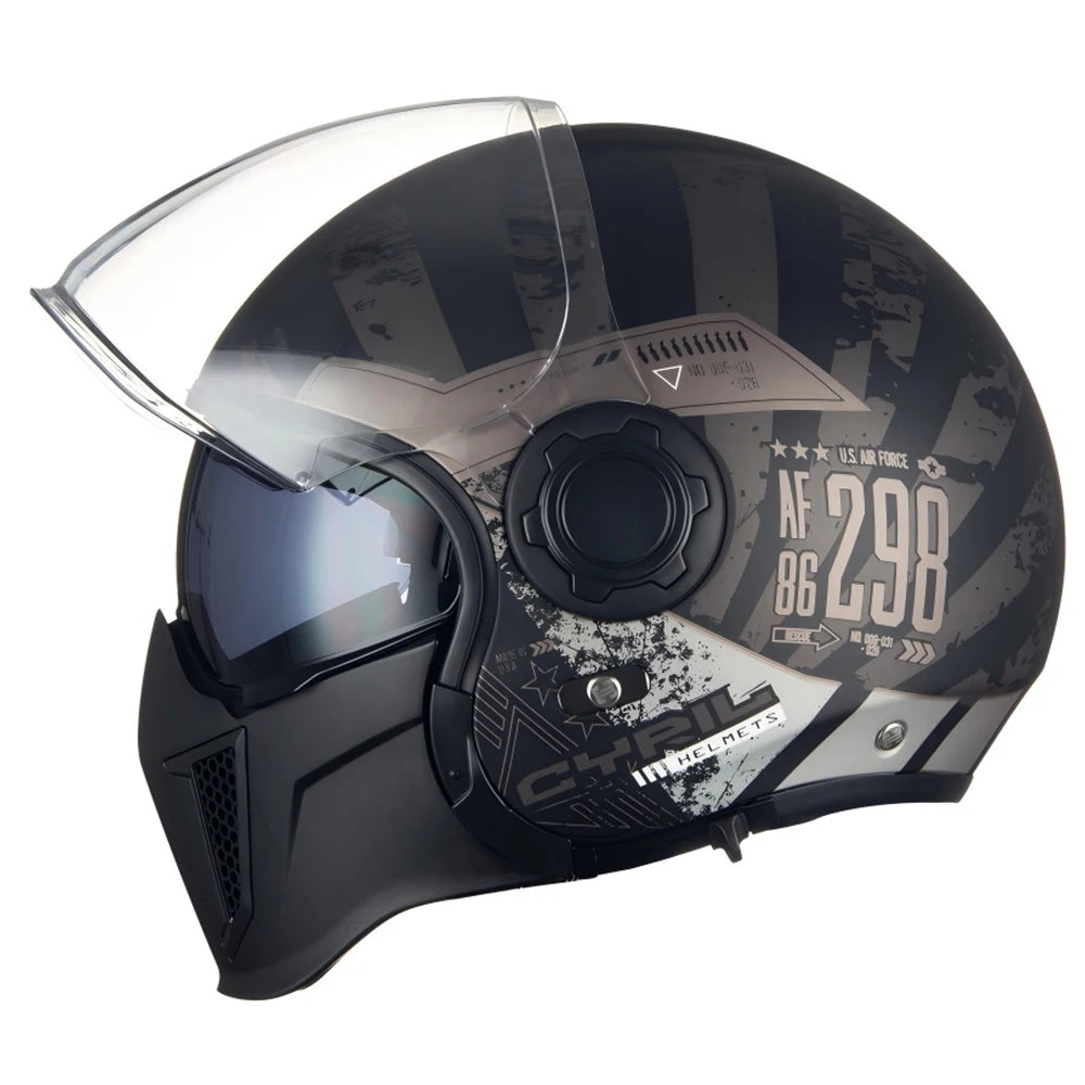 Motorcycle Helmet Full Face Open Face Helmet Modular Helmets Double Lens Quick Release Buckle Men Women CYRIL OP12A Cascos Moto