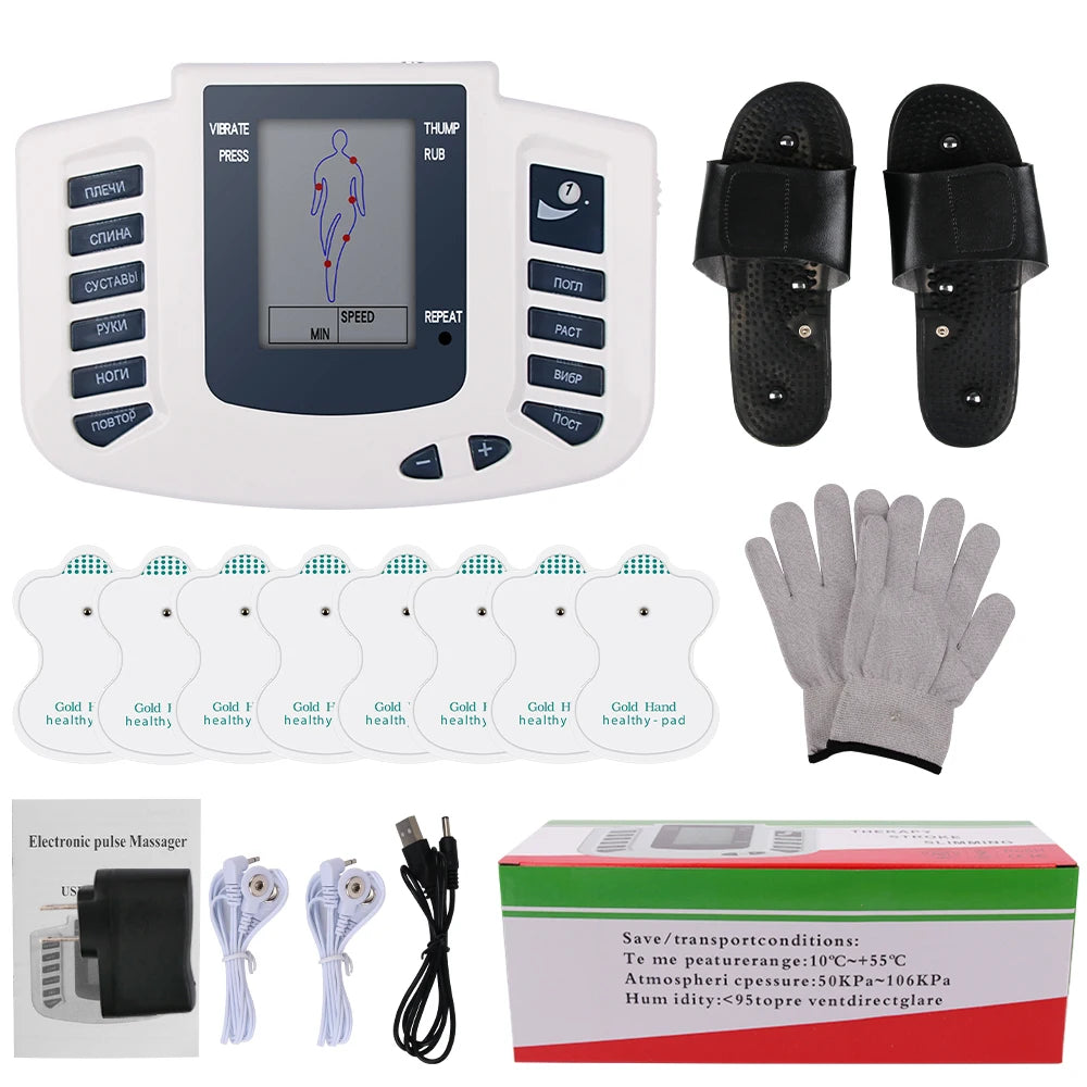 EMS Massage Unit Russian Electrical Muscle Therapy Stimulator Physiotherapy Pulse Acupuncture Full Body Massager