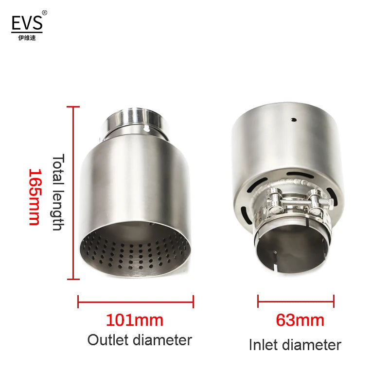 1 Pcs Matte Stainless Steel Car Muffler Tip Exhaust Tip System Pipe 57mm 60mm Inlet Nozzle Universal For GTI Golf 7 MK7