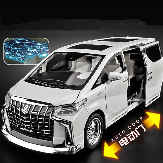 Large Size 1:18 Alphard MPV Alloy Car Model Diecast Metal Toy Vehicles Car Model Simulation Sound and Light Children Gift