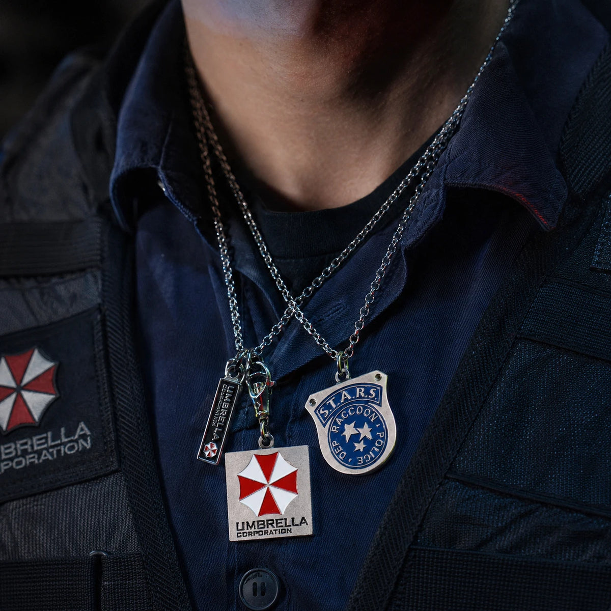 Resident Evil Metal Keychain Necklace Series STARS Badge Pendant 2026 Umbrella Corporation Cosplay Accessory Gift Collectible