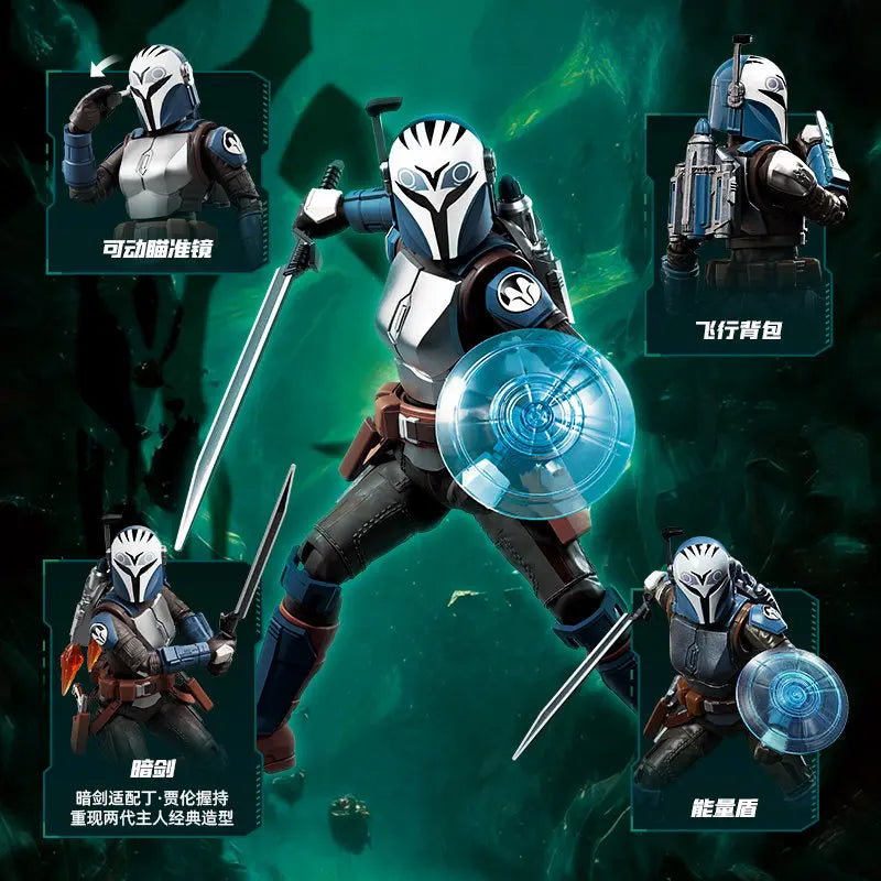 Original Blokees Star Wars Champion Class The Mandalorian & Grogu Assembly Movable Action Model Figures Collection Peripheral