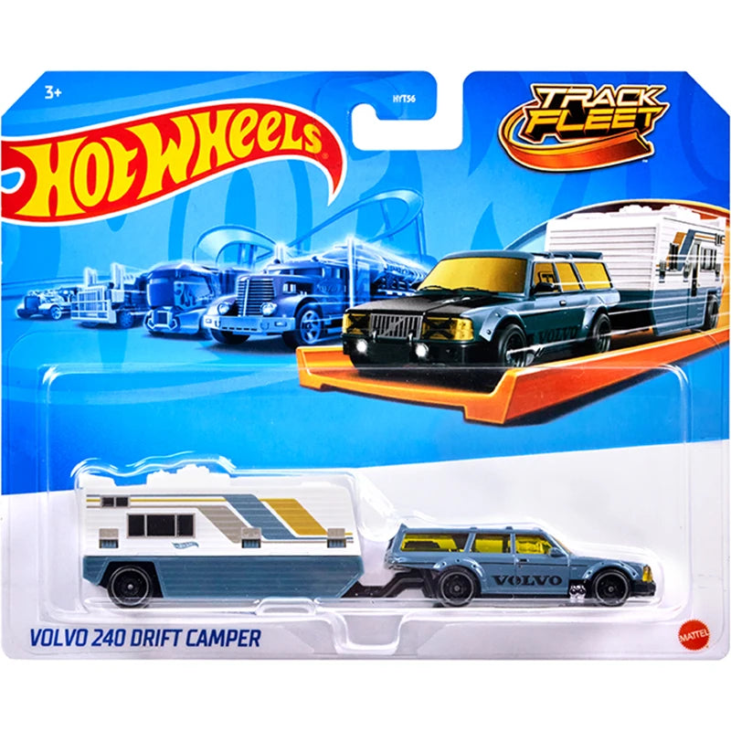 New Hot Wheels Transformers HYT56 Transformerstrack Fleet Optimus Prime Ultra Magnus Volvo 240 Drift 1/64diecast Car Model Toys