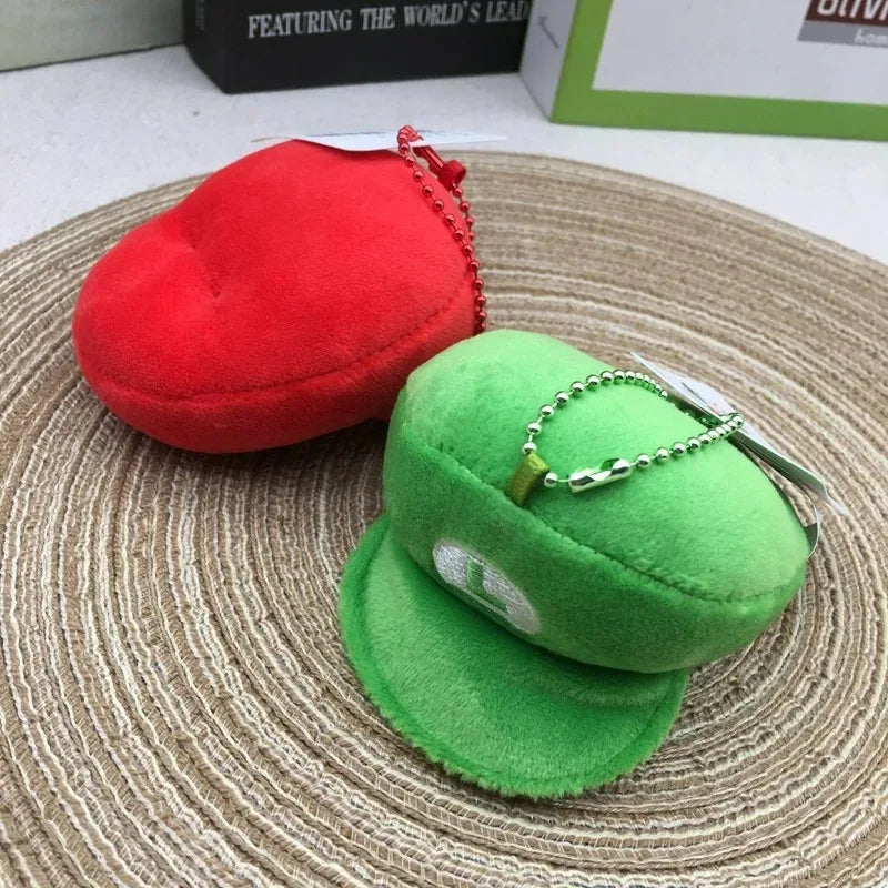 4inch=9cm Animation Red Green Keychain Super Bros Cap Keychain Game Peripheral Cute Turtle Doll Pendant Cosplay Accessories Gift