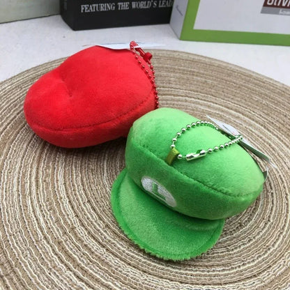 4inch=9cm Animation Red Green Keychain Super Bros Cap Keychain Game Peripheral Cute Turtle Doll Pendant Cosplay Accessories Gift