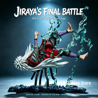 24cm Naruto Shippuden Jiraiya Anime Figure Battle Scene Statue PVC Collectible Model Ornament Desktop Birthday Christmas Gift