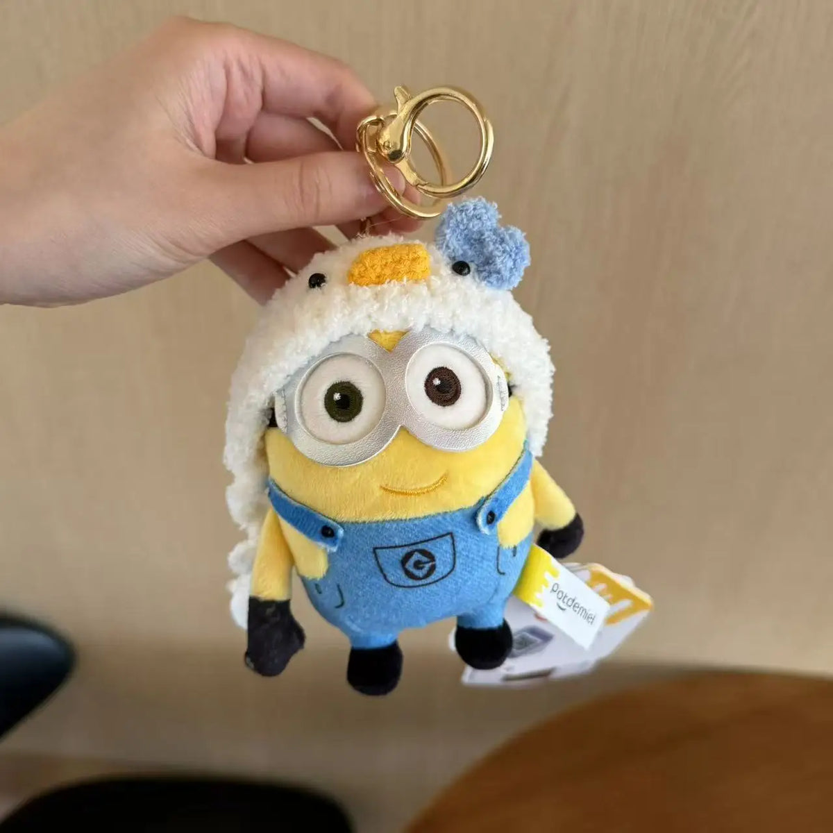 Genuine Cute Little Yellow Minion Bob Backpack Pendant Cartoon Plush Doll Keychain Bag Doll Decoration Birthday Gift