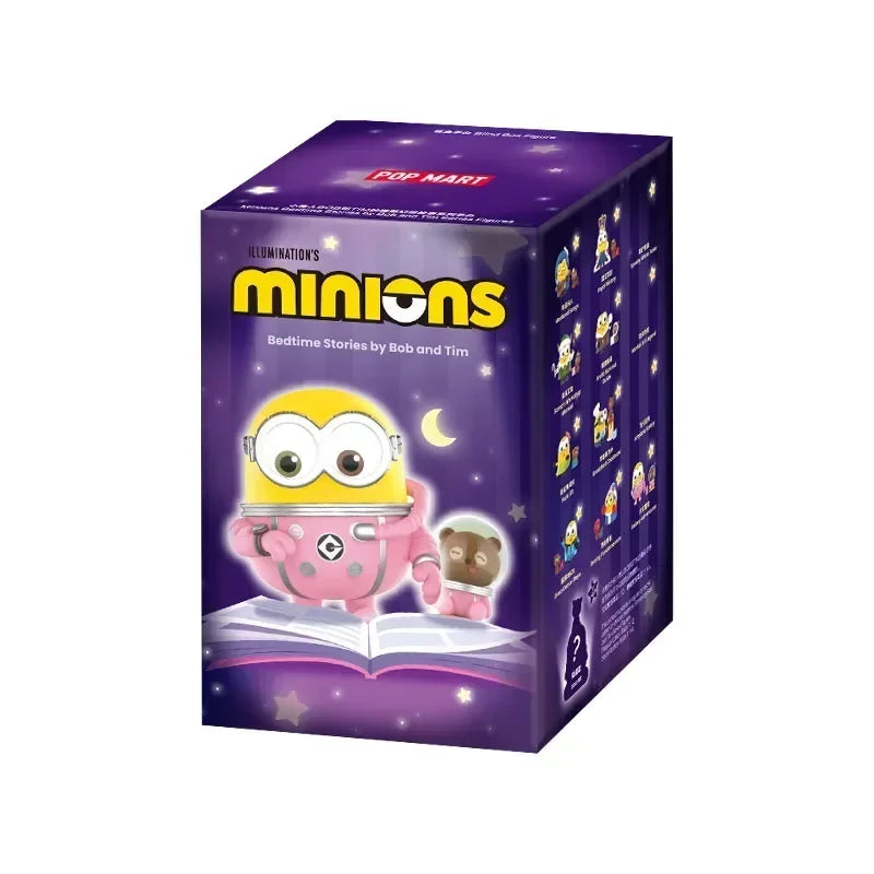 POP MART Minions Bedtime Stories by Bob and Tim Series Blind Box Toys Anime Action Figure Surprise Genuine Original Mystery Box